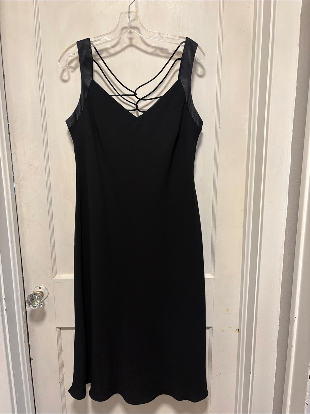 Chic Black Midi Dress with Strappy Back Detail 14